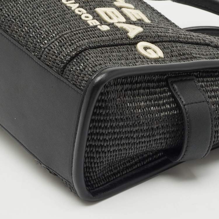 Pre Owned Marc Jacobs Black Raffia Small The Tote Bag