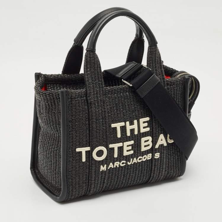 Pre Owned Marc Jacobs Black Raffia Small The Tote Bag