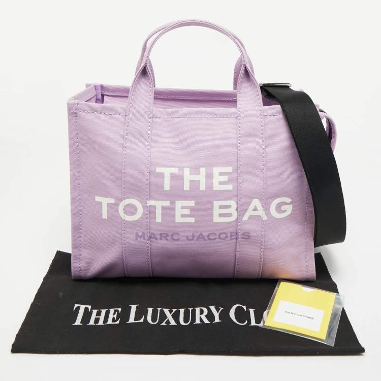 Pre Owned Marc Jacobs Lilac/Black Canvas Medium The Tote Bag
