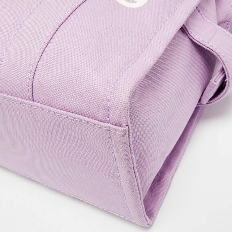 Pre Owned Marc Jacobs Lilac/Black Canvas Medium The Tote Bag