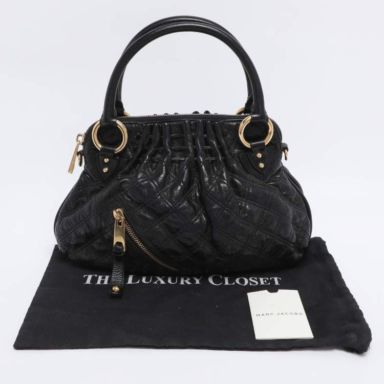 Pre Owned Marc Jacobs Black Quilted Leather Small Cecilia Satchel