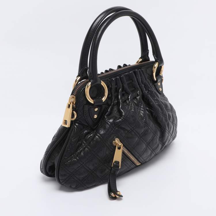 Pre Owned Marc Jacobs Black Quilted Leather Small Cecilia Satchel