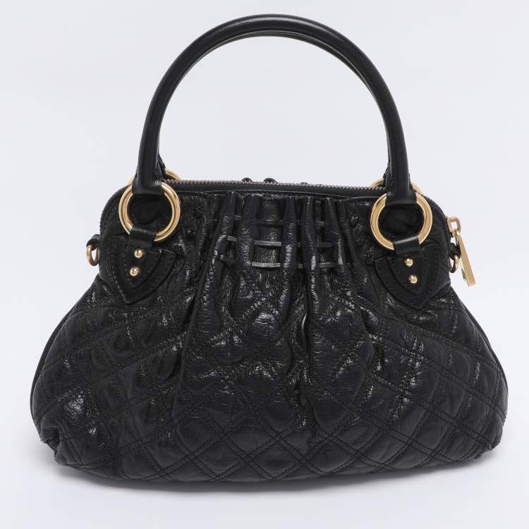 Pre Owned Marc Jacobs Black Quilted Leather Small Cecilia Satchel