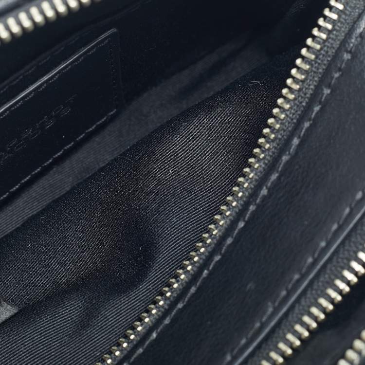 Pre Owned Marc Jacobs Grey/Black Faux Fur and Leather The Creature Snapshot Crossbody Bag