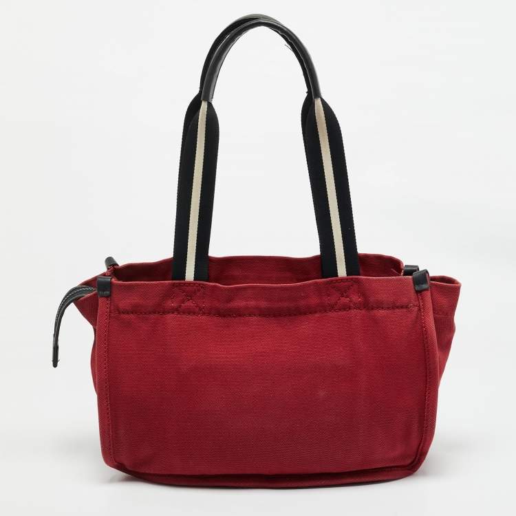 Pre Owned Marc Jacobs Savvy Red Canvas Logo Print Tote