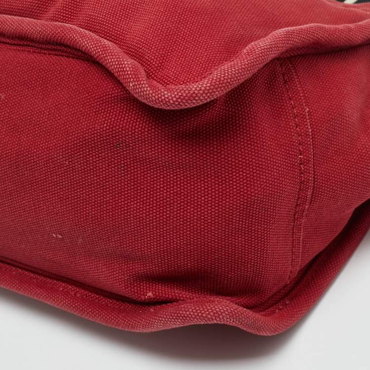 Pre Owned Marc Jacobs Savvy Red Canvas Logo Print Tote