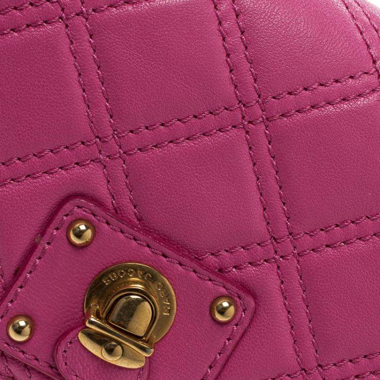 Pre Owned Marc Jacobs Pink Quilted Leather Continental Wallet