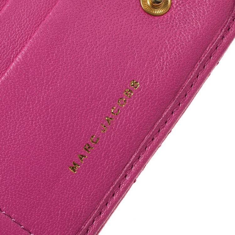 Pre Owned Marc Jacobs Pink Quilted Leather Continental Wallet