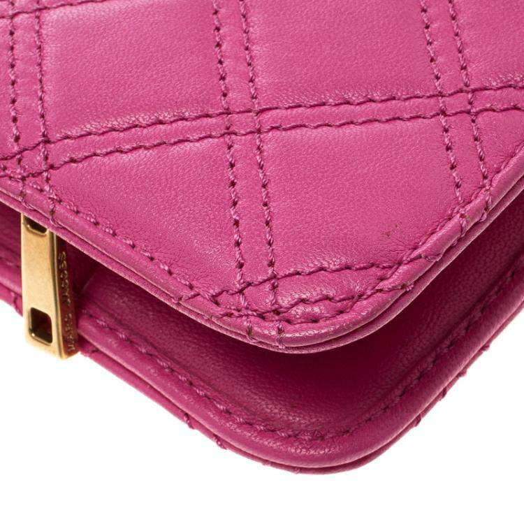 Pre Owned Marc Jacobs Pink Quilted Leather Continental Wallet