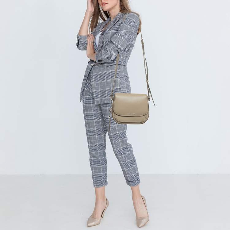 Pre Owned Marc Jacobs Grey Leather Mini Rider Crossbody Bag