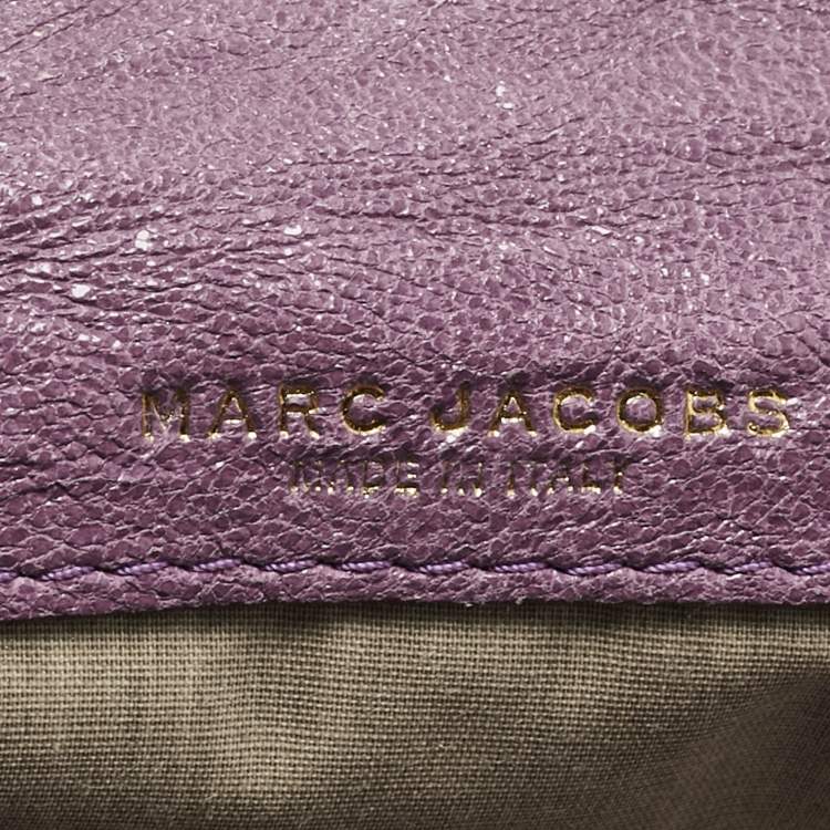 Pre Owned Marc Jacobs Purple/Orange Quilted Leather Oversized Clutch