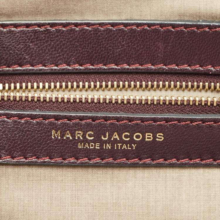 Pre Owned Marc Jacobs Dark Purple Quilted Leather Stam Satchel