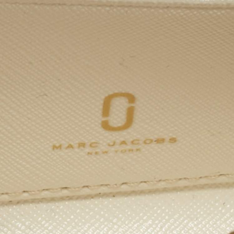Pre Owned Marc Jacobs Black/Grey Glossy Leather Snapshot Wallet On Chain