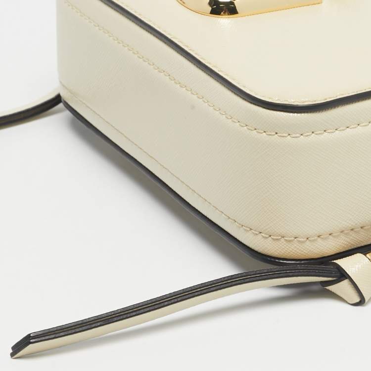 Pre Owned Marc Jacobs Black/Cream Patent Leather Snapshot Camera Crossbody Bag