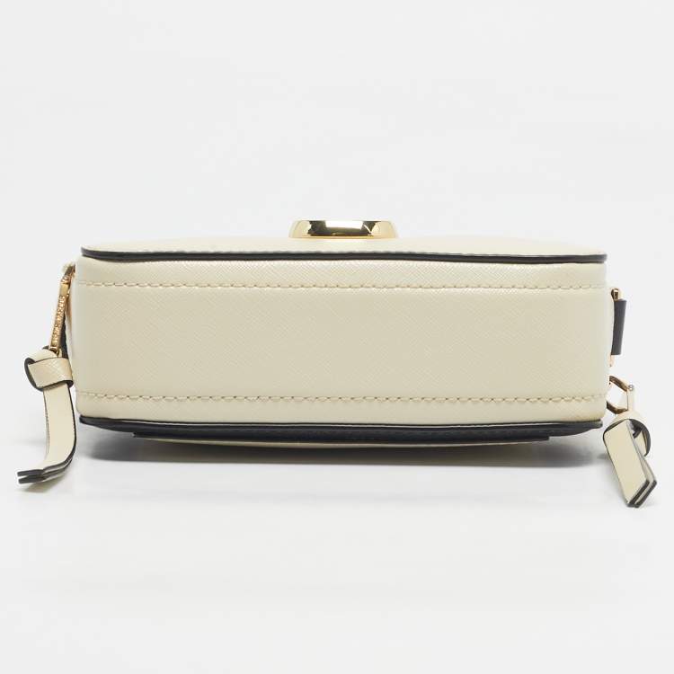 Pre Owned Marc Jacobs Black/Cream Patent Leather Snapshot Camera Crossbody Bag