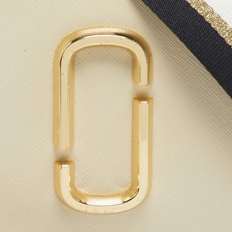 Pre Owned Marc Jacobs Black/Cream Patent Leather Snapshot Camera Crossbody Bag