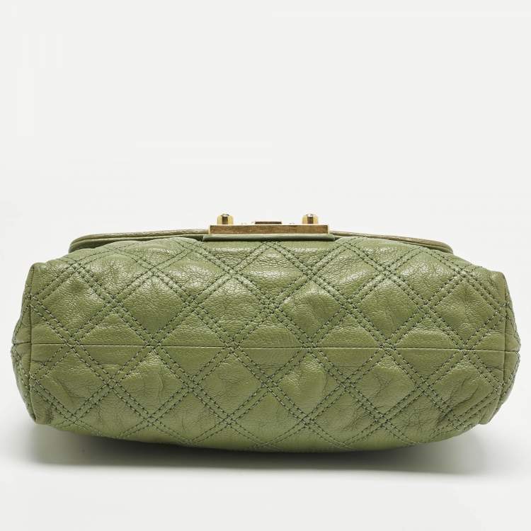 Pre Owned Marc Jacobs Green Quilted Leather Large Baroque Single Shoulder Bag