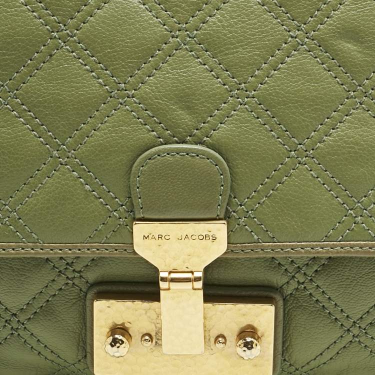 Pre Owned Marc Jacobs Green Quilted Leather Large Baroque Single Shoulder Bag