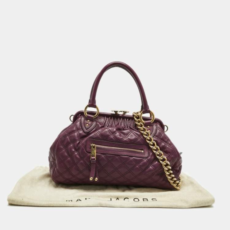 Pre Owned Marc Jacobs Magenta Quilted Leather Stam Satchel
