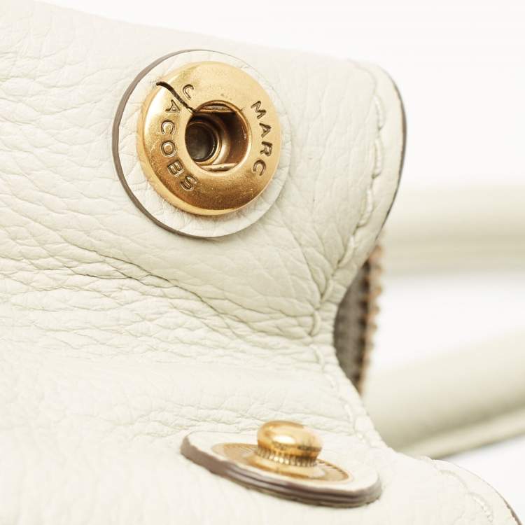 Pre Owned Marc Jacobs Off White Leather Gotham North South Tote