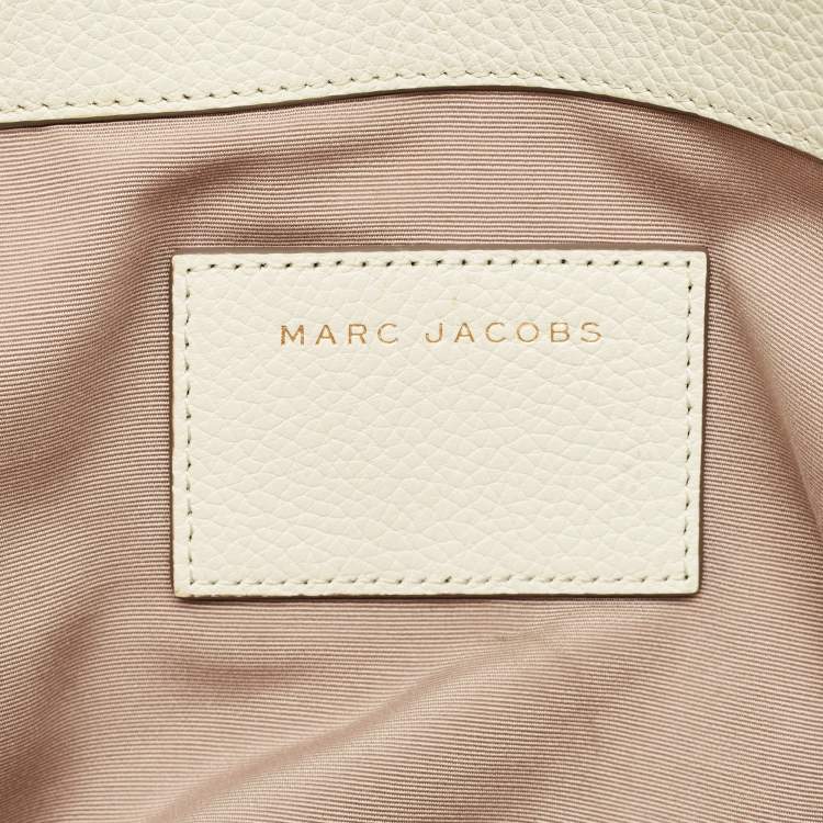 Pre Owned Marc Jacobs Off White Leather Gotham North South Tote