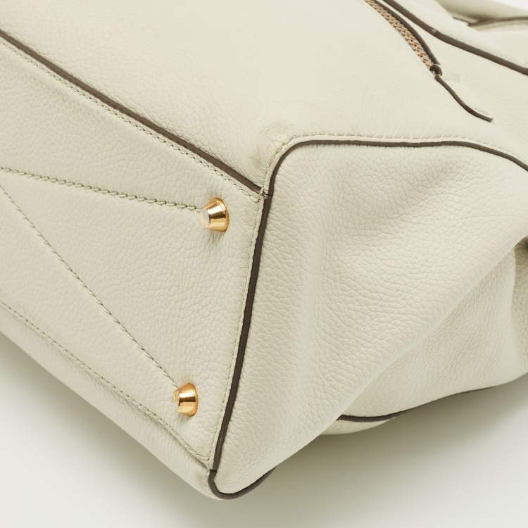Pre Owned Marc Jacobs Off White Leather Gotham North South Tote