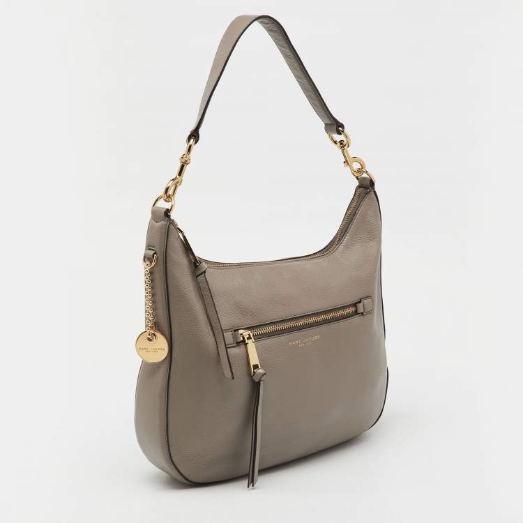 Pre Owned Marc Jacobs Grey Leather Recruit Hobo