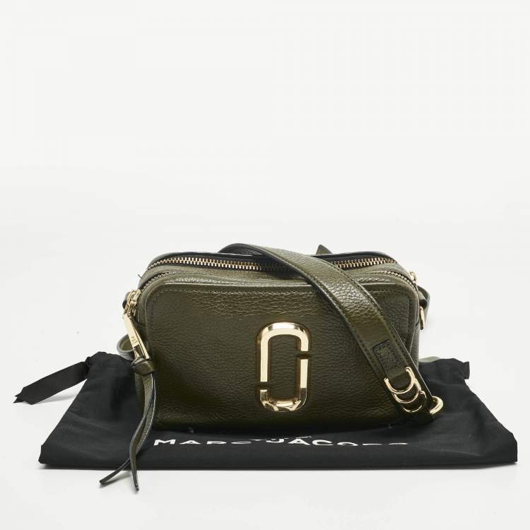 Pre Owned Marc Jacobs Olive Green Leather The Softshot 21 Camera Bag