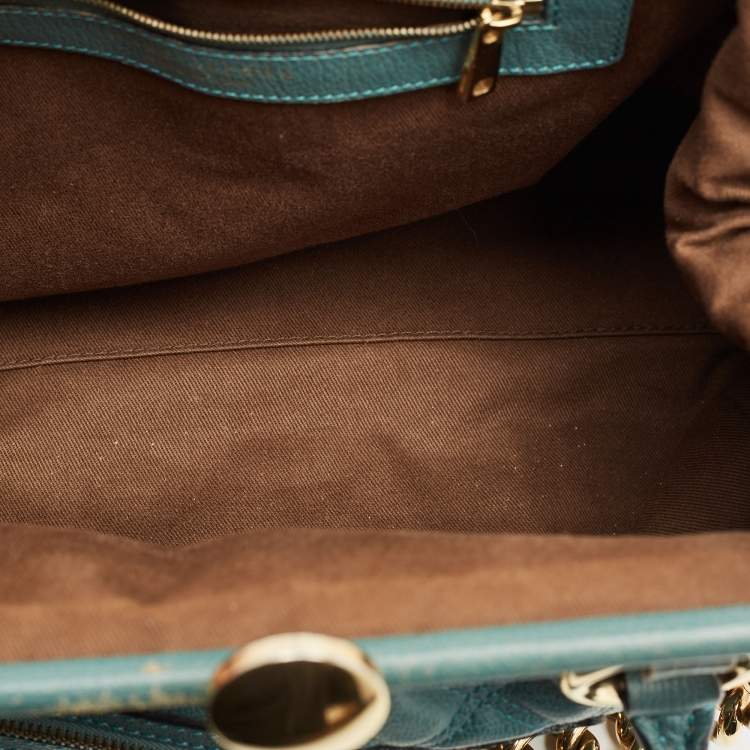 Pre Owned Marc Jacobs Gren Quilted Leather Stam Satchel