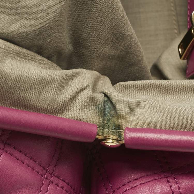 Pre Owned Marc Jacobs Magenta Quilted Leather Stam Satchel