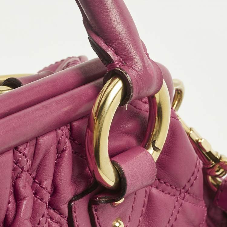 Pre Owned Marc Jacobs Magenta Quilted Leather Stam Satchel