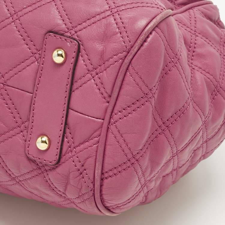 Pre Owned Marc Jacobs Magenta Quilted Leather Stam Satchel