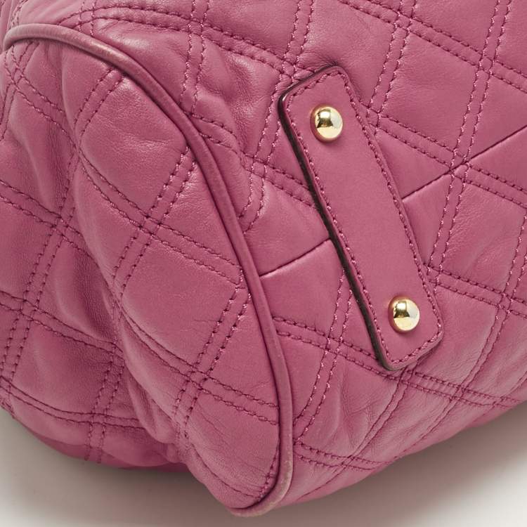 Pre Owned Marc Jacobs Magenta Quilted Leather Stam Satchel