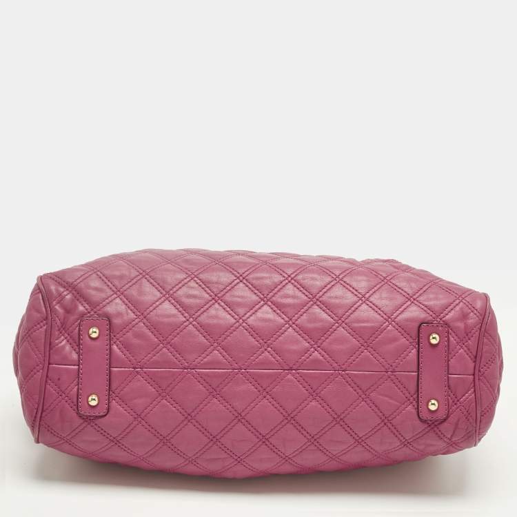Pre Owned Marc Jacobs Magenta Quilted Leather Stam Satchel