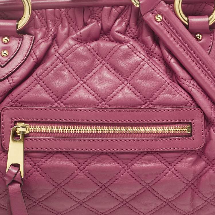 Pre Owned Marc Jacobs Magenta Quilted Leather Stam Satchel