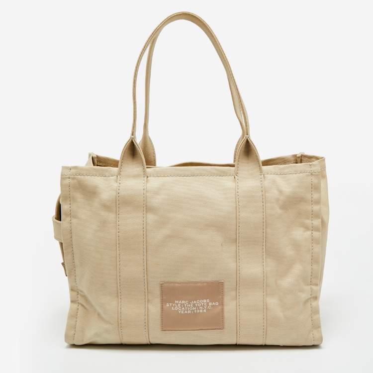 Pre Owned Marc Jacobs Beige Canvas Large The Tote Bag