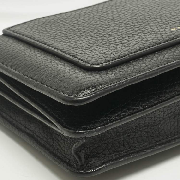 Pre Owned Marc Jacobs Black Leather Flap Crossbody Bag