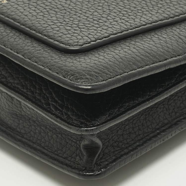 Pre Owned Marc Jacobs Black Leather Flap Crossbody Bag