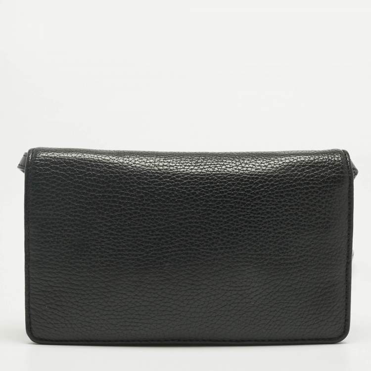 Pre Owned Marc Jacobs Black Leather Flap Crossbody Bag