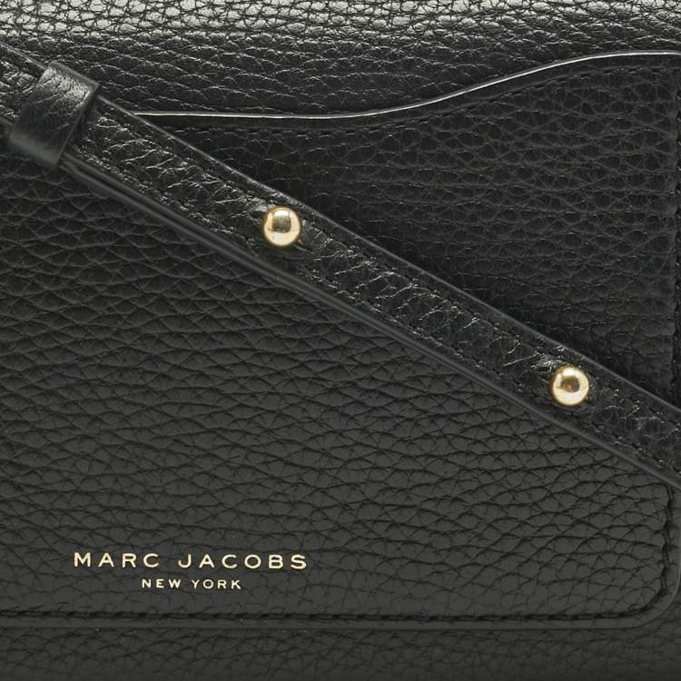 Pre Owned Marc Jacobs Black Leather Flap Crossbody Bag