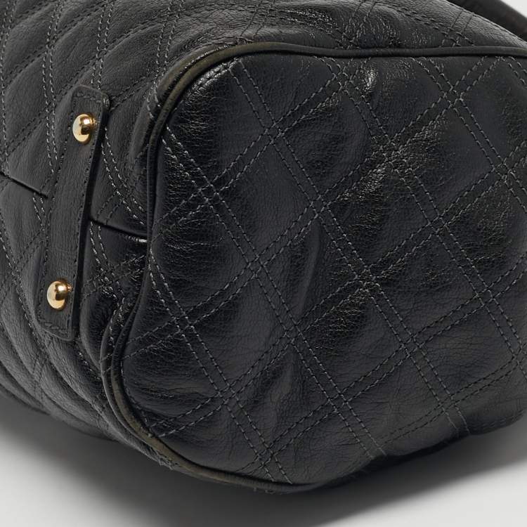 Pre Owned Marc Jacobs Black Quilted Leather Stam Satchel