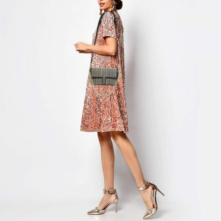 Pre Owned Marc Jacobs The Monogram J Marc Mini Black Fabric Shoulder Bag