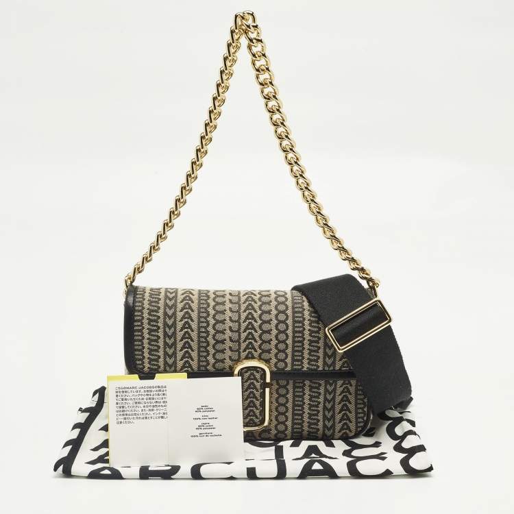 Pre Owned Marc Jacobs The Monogram J Marc Mini Black Fabric Shoulder Bag