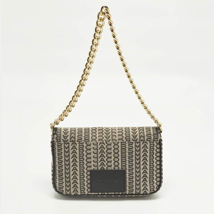 Pre Owned Marc Jacobs The Monogram J Marc Mini Black Fabric Shoulder Bag