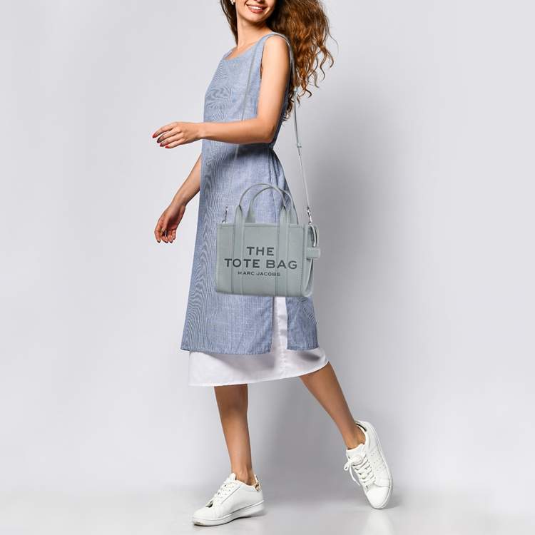 Pre Owned Marc Jacobs The Tote Small Grey Leather Bag