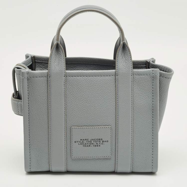 Pre Owned Marc Jacobs The Tote Small Grey Leather Bag