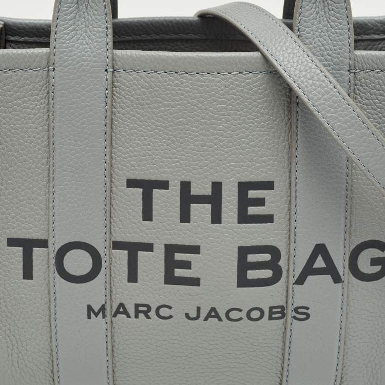Pre Owned Marc Jacobs The Tote Small Grey Leather Bag