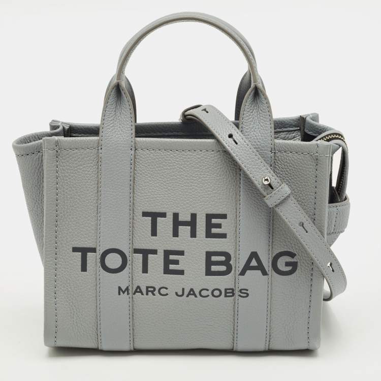 Pre Owned Marc Jacobs The Tote Small Grey Leather Bag