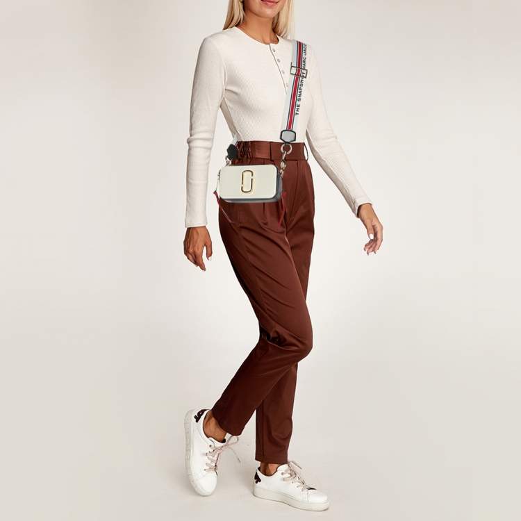 Pre Owned Marc Jacobs Snapshot Camera Tricolor Leather Crossbody Bag