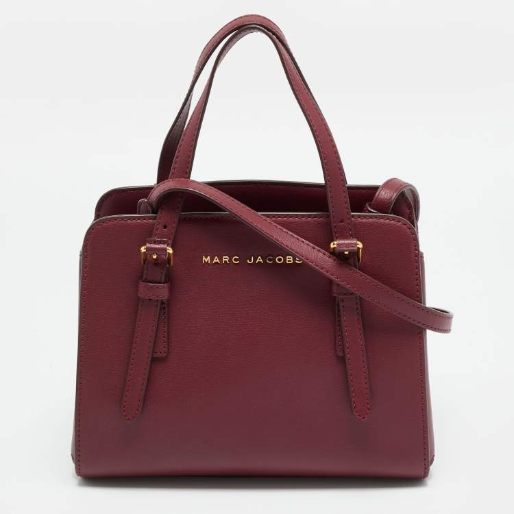 Pre Owned Marc Jacobs Little Big Shot Burgundy Leather Satchel